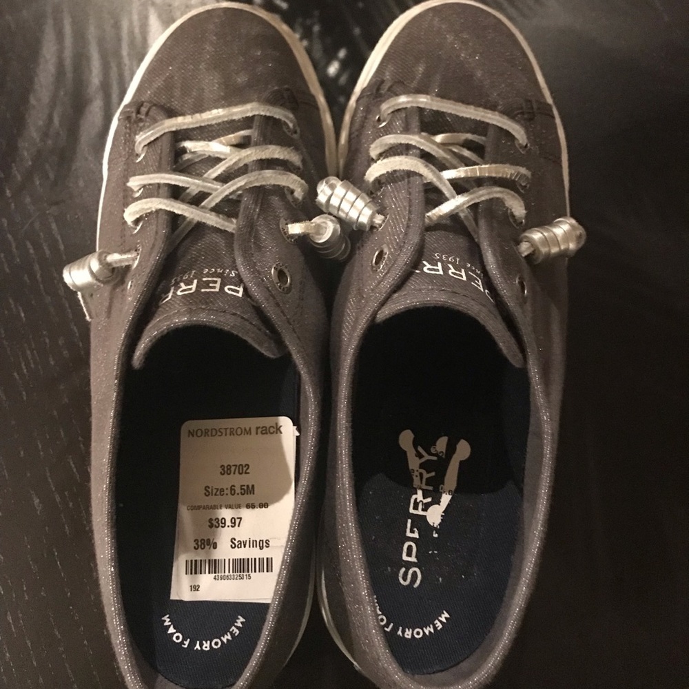 Gray 6.5 size Sperry’s. Worn twice.
